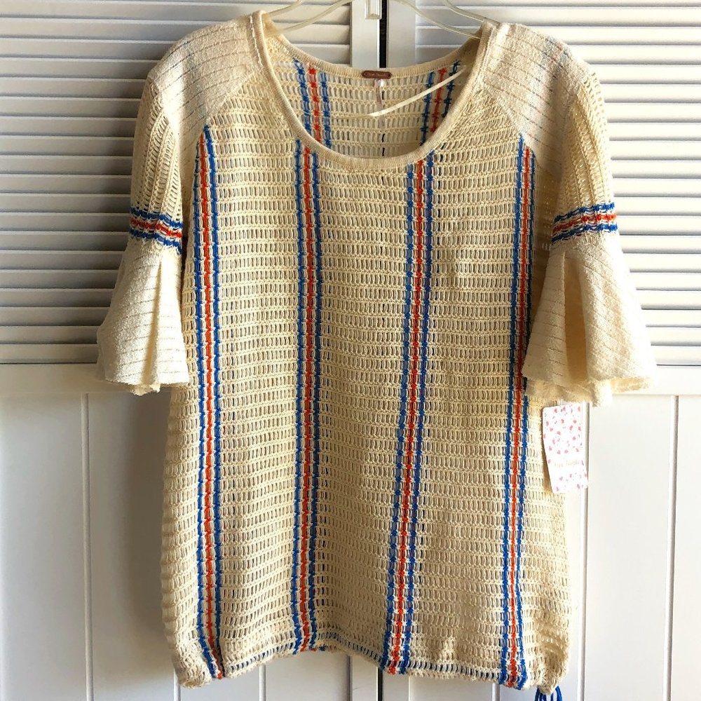 NWT Free People "Babes Only Striped Tee"  Size L